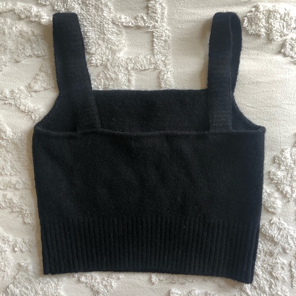 H&M wool blend black crop cami - Picture 3 of 5